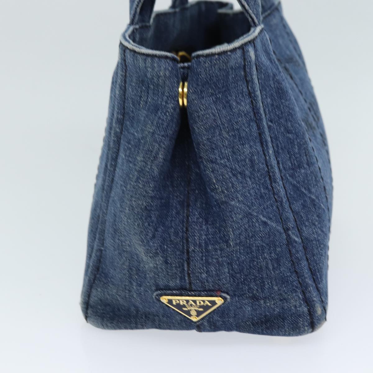 Prada Canapa liten denim handväska