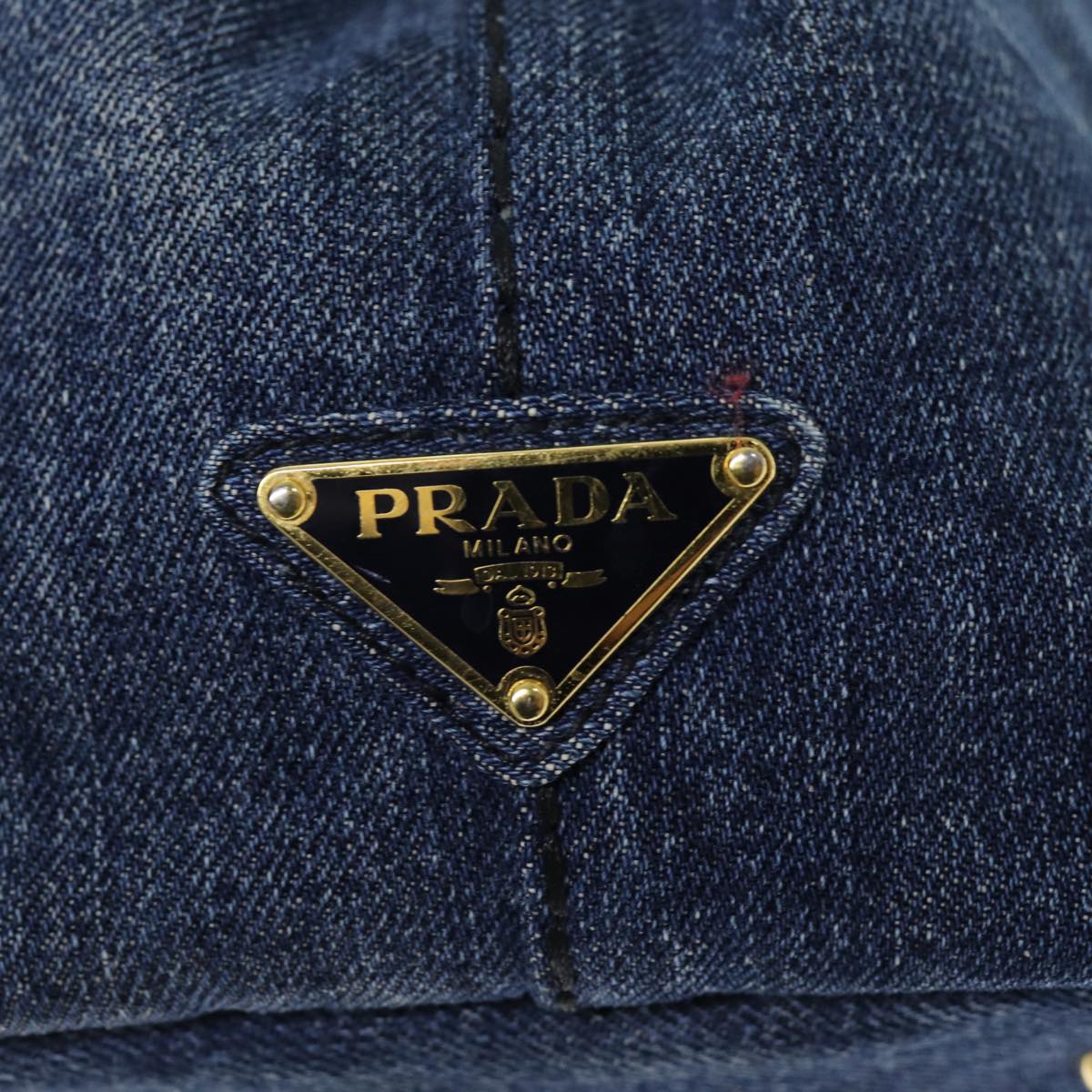 Prada Canapa liten denim handväska